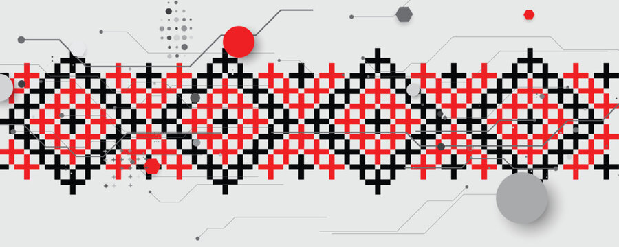 Ukrainian moderm technology background for science and business theme