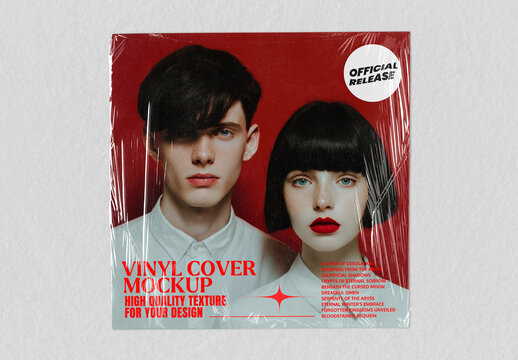 Vinyl Cover Mockup Design Template PSD
