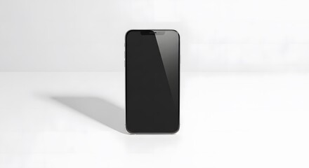 Modern smartphone with black screen on white background product mockup