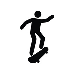 Skateboarding icon with upward jump