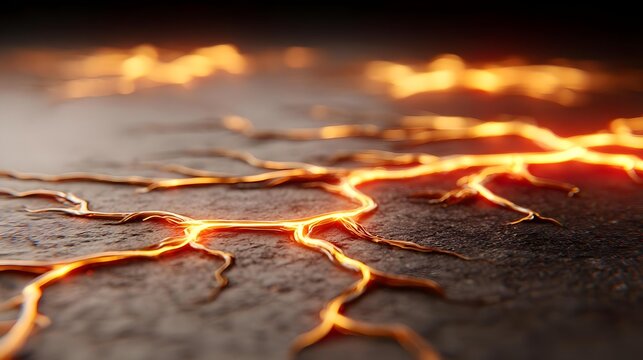 visualization with interconnected glowing nodes forming patterns resembling plant roots and branches