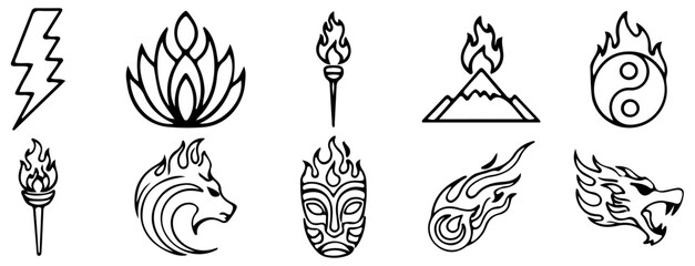Fire and Element Icons Set