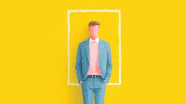 Abstract faceless composition symbolizing self protection and personal distance