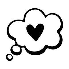 Thought Bubble with Heart Icon