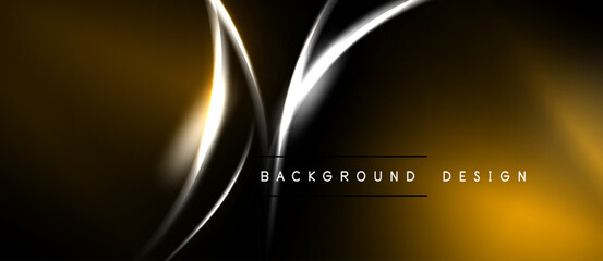 Abstract golden lines over dark background. Elegant design, smooth gradients, modern aesthetic. Perfect for digital projects.