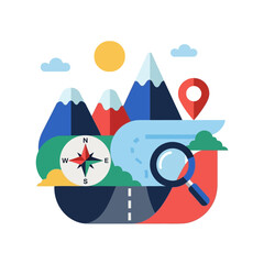 Obraz premium Navigation Map Compass Direction Indicator.
