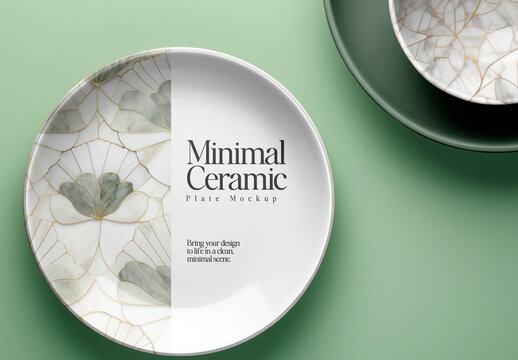 Elegant Ceramic Plate Mockup Design PSD