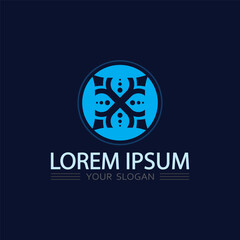 Fototapeta premium Modern polygon geometric logo symbol suitable for digital companies and creative studios branding