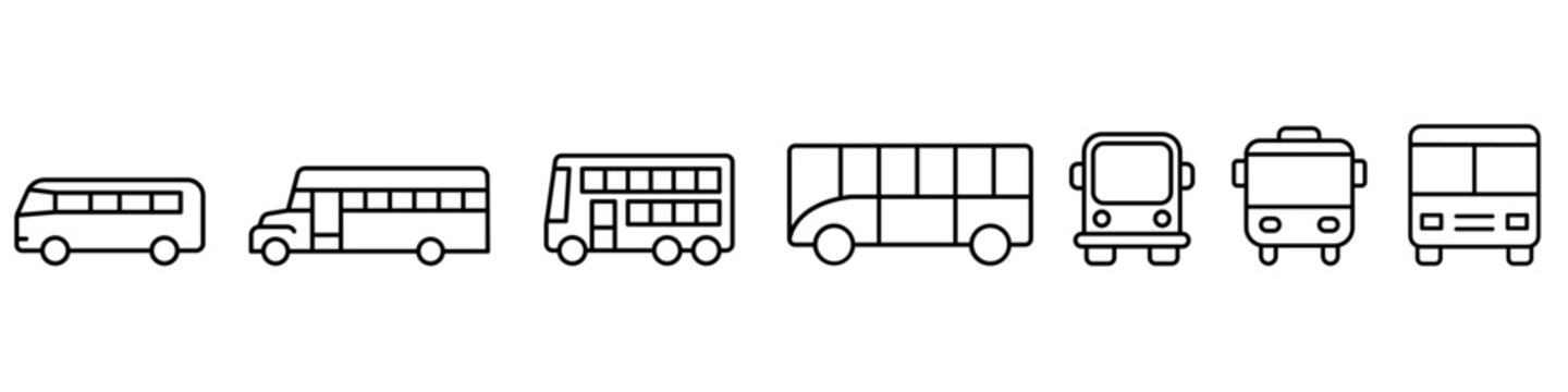 Bus icon vector set. Autobus Illustration sign collection. Omnibus symbol. Public transport logo. transport web icons.