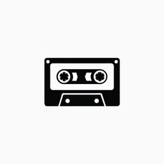 Obraz premium cassette tape icon silhoutte vector template