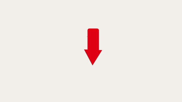 Red arrow pointing up animation. Download sign . up direction arrows symbol. arrow button icon or swipe-up arrow signal animation. download icon sign. 4k animation video