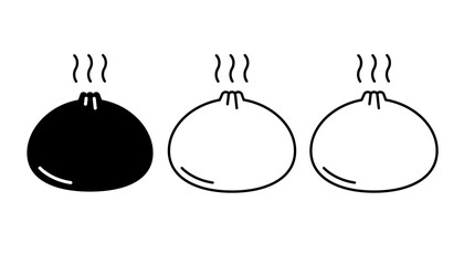 様々な配色が施された肉まんのアイコンセット