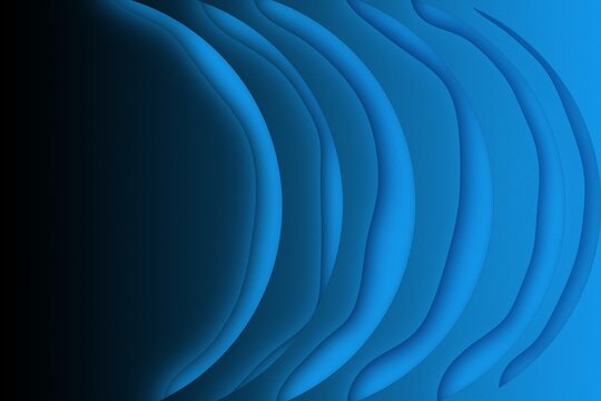 Blue abstract layered wave background with smooth gradient and depth