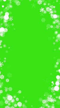 abstract green background with snowflakes