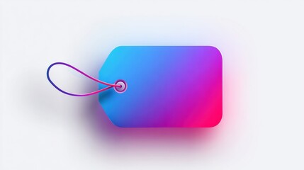Fototapeta premium Luggage Tag Icon Displayed Under a Soft Glowing Halo on a White Background With a Vibrant Gradient Design