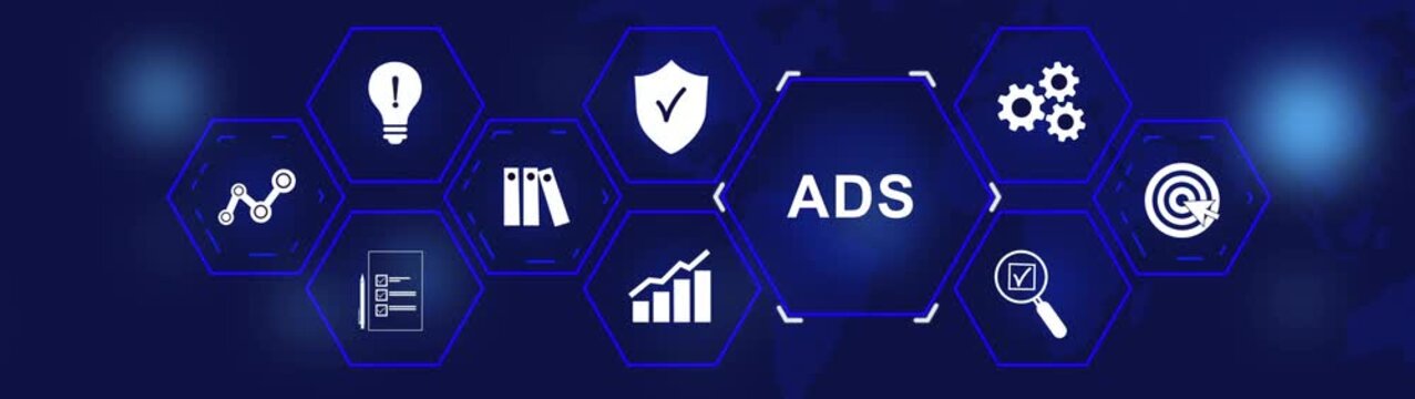 Programmatic Advertising concept. Digital marketing concept, online advertisement, ad on website and social media. Business, Technology, Internet and network 4k video concept.