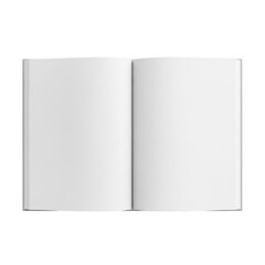 Naklejka premium A pair of blank white pages bound together in the middle isolated on transparent background