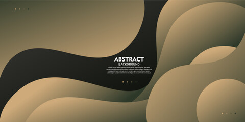 Abstract fluid gradient wave banner background design with green and brown color element pattern concept. Vector Eps10