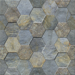 Hexagonal stone wall texture