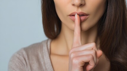 Fototapeta premium Woman with finger on lips