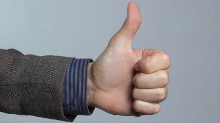 Hand giving thumbs up gesture