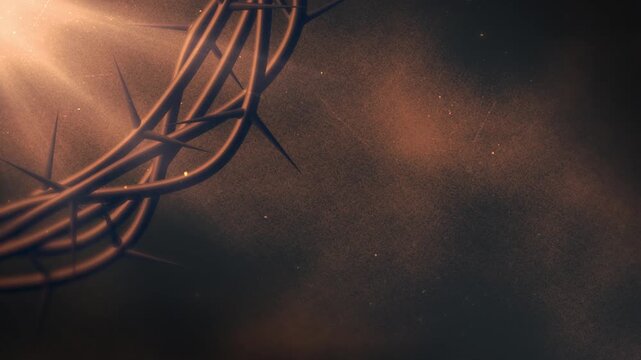 Worship Background with Crown of Thorns and Light Rays