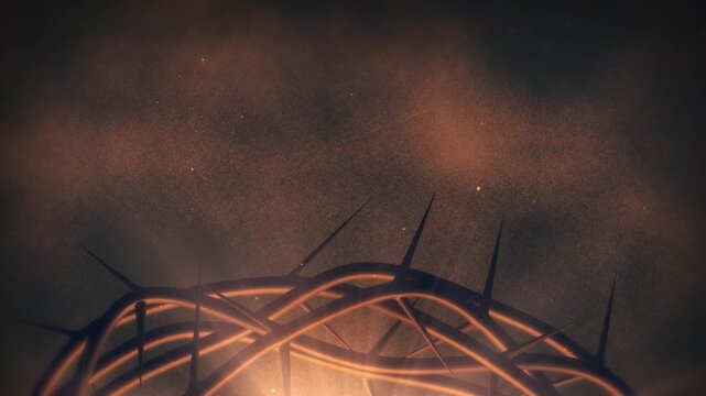Worship Background with Crown of Thorns and Light Rays