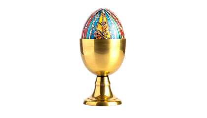 easter egg in a chalice, isolated on transparent background
