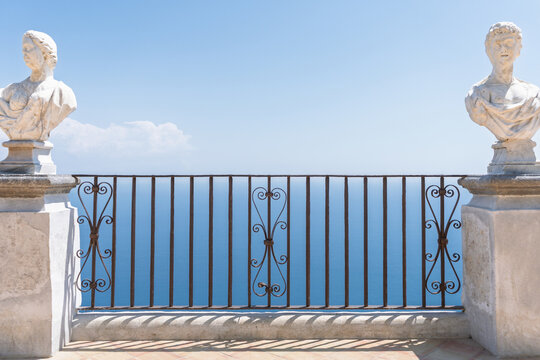 Terrace of Infinity with Busts and Wrought Iron Railing, Villa C