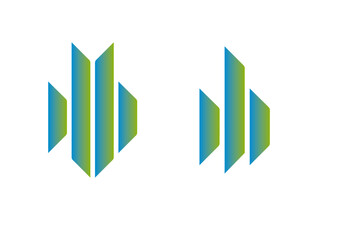 Abstract Blue-Green Business Logo Icon for Corporate Branding, Technology and Audio Visual Identity