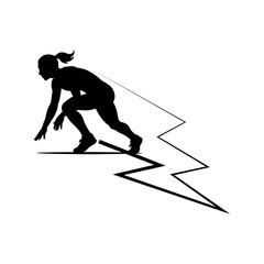 silhouette of a runner