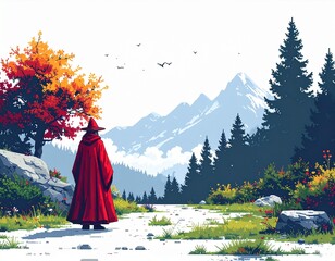 魔法使い　後ろ姿