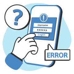 Login Error Authentication Failed Illustration