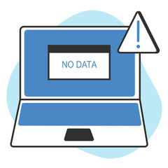 No Data Found on Laptop Screen System Error Illustration