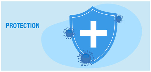 Medical care and health care fro virus protection concept vector illustration