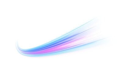 Blue and pink neon ribbons twist in smooth spirals across a PNG composition. Motion blur and particles convey fast movement. Ideal overlay for futuristic visuals.