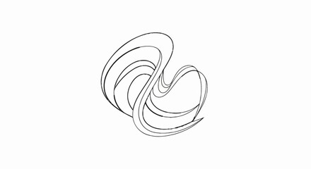 Fototapeta premium Abstract interwoven black lines forming a complex fluid shape