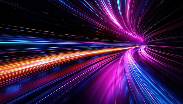 Vibrant light trails in motion blur