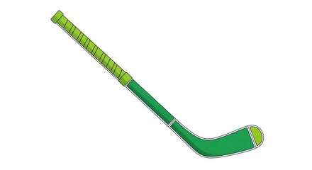 Simple illustration of a green ice hockey stick.