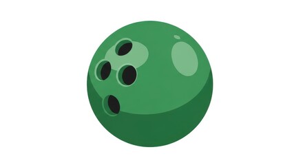 Green bowling ball with finger holes.