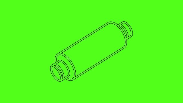 Sewing thread spool line icon animation on green screen background tailor tool