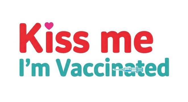 Playful vaccine-themed graphic design.