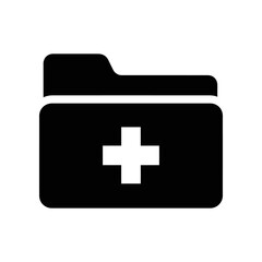 Obraz premium Minimalist and professional medical app icon featuring a clean white plus symbol on a sleek black smartphone screen, ideal for healthcare, telemedicine, and wellness applications.