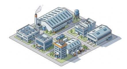 Industrial Buildings and Factory Complex.