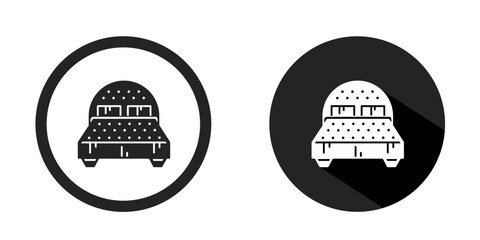 Bed logo. Bed icon vector design black color. Stock vector.