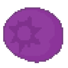 Obraz premium Blueberry fruit pixel art icon for healthy food graphic element