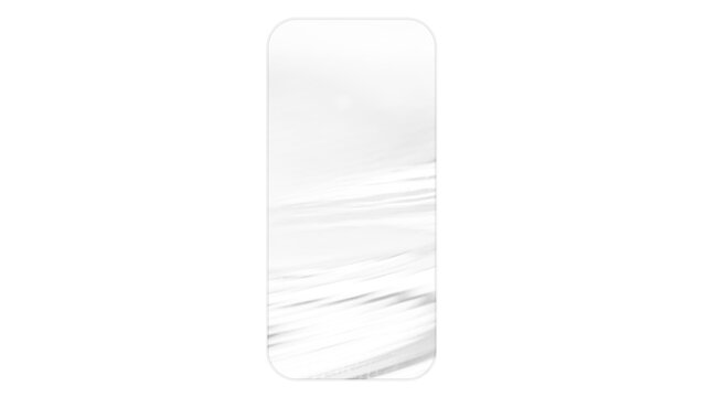 Transparent glass frame in the form of a telephone with soft reflections and realistic glare isolated on transparent background.