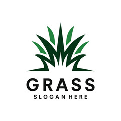 green grass Logo Design template illustration vector © Sihab
