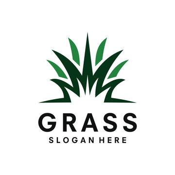 green grass Logo Design template illustration vector
