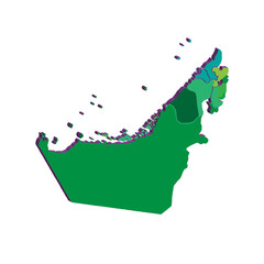 peta administratif Uni Emirat Arab (UEA)